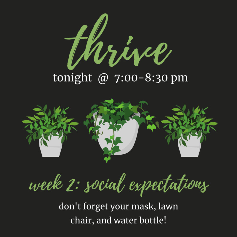 Social media advertisement for socially distant church youth group activity